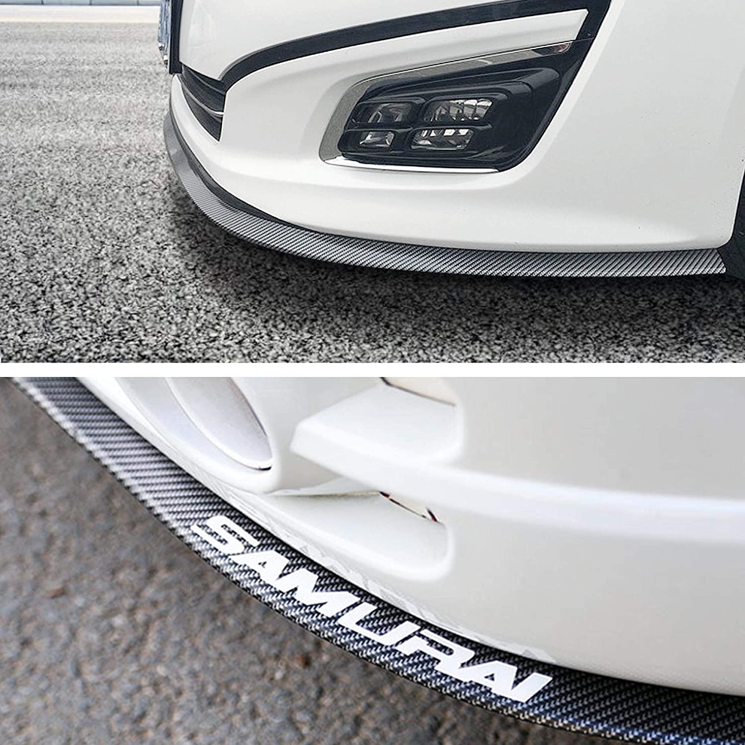 Car Samurai Front Bumper Protector | Black Body Kit Bumper Lip Side Skirt Rubber Compatible with All Cars Set of 1 (2.5 Meter)