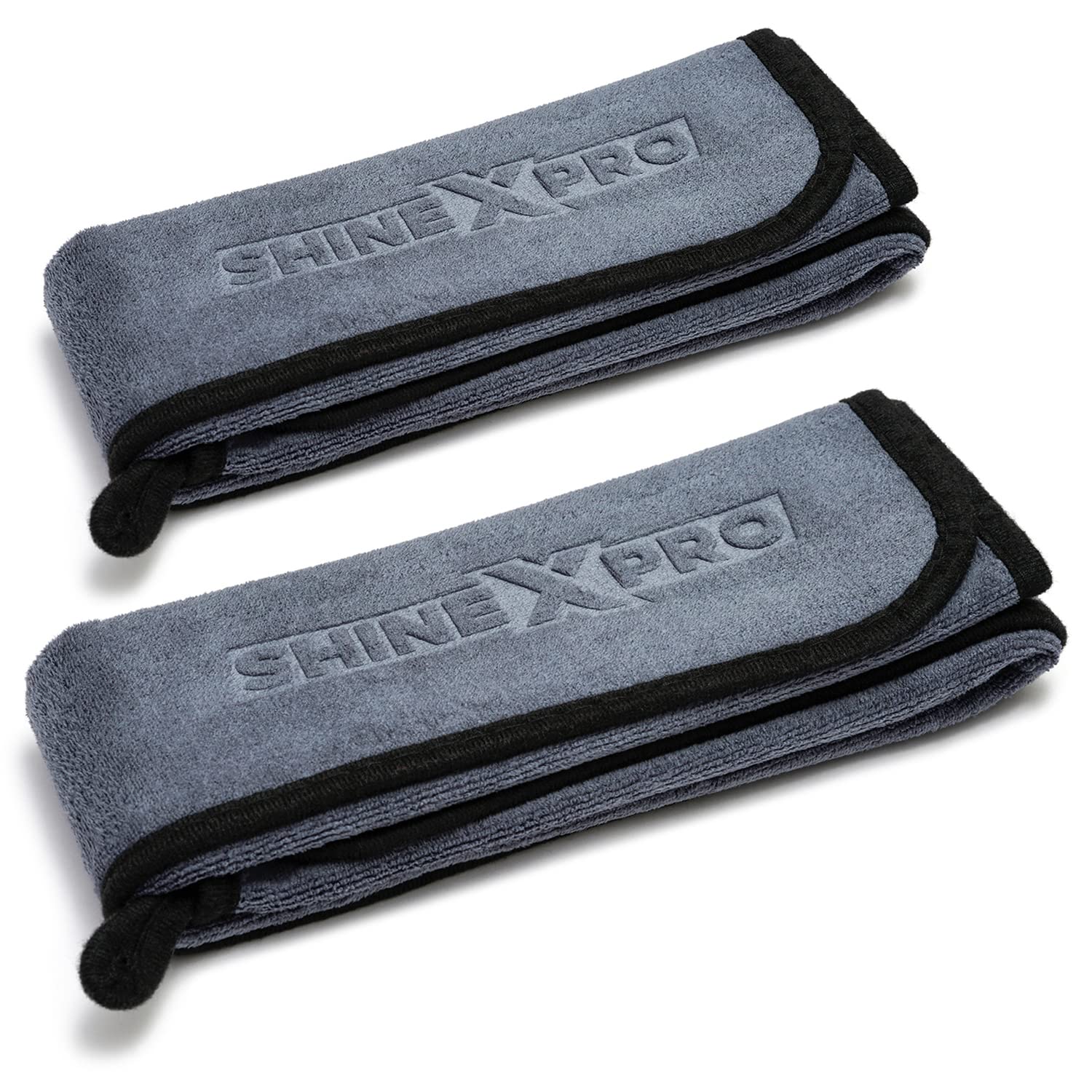 Microfiber Car Cleaning Cloth - OG Soft 500 GSM Extra Large (35x75 CM) Microfiber Cloth for Car and Bike - Suede Edging for Scratchless Drying and Detailing (Pack of 2, Grey)