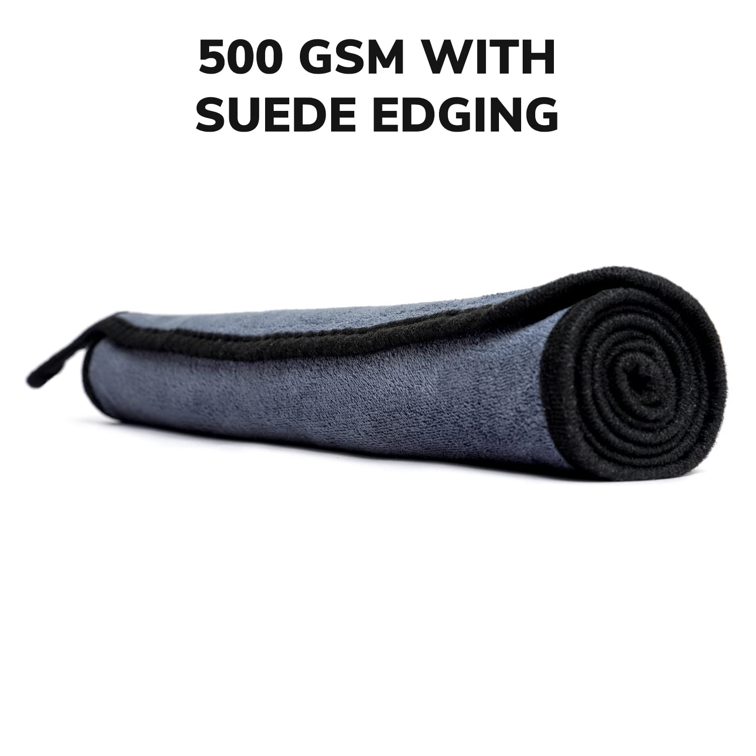 Microfiber Car Cleaning Cloth - OG Soft 500 GSM Extra Large (35x75 CM) Microfiber Cloth for Car and Bike - Suede Edging for Scratchless Drying and Detailing (Pack of 2, Grey)