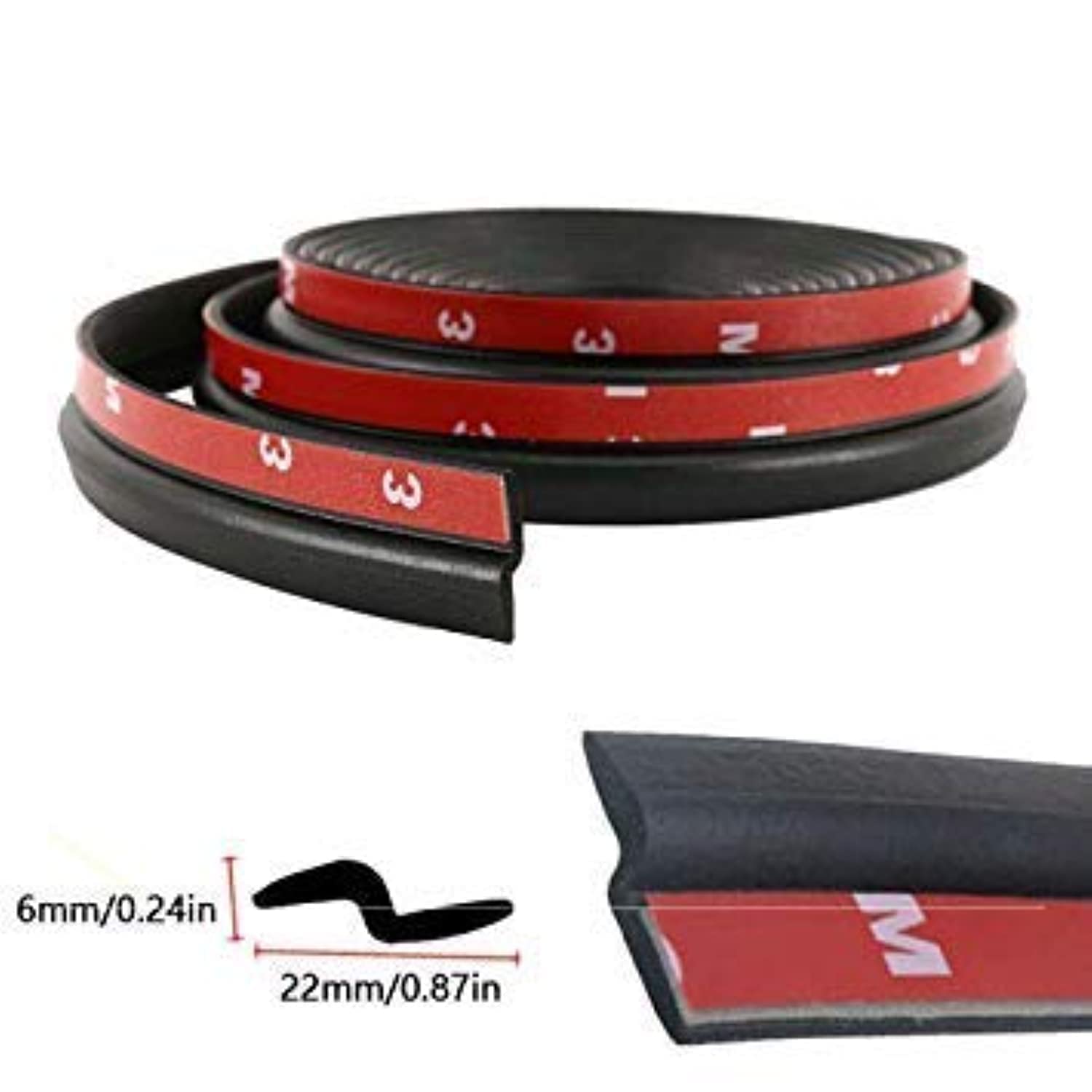 Universal Car Sealing 4Meters Z-Shape Rubber Seal Weather Strip Hollow Door Window Edge Moulding Trim Decorate Weatherstrip (Black) (4 Meters)