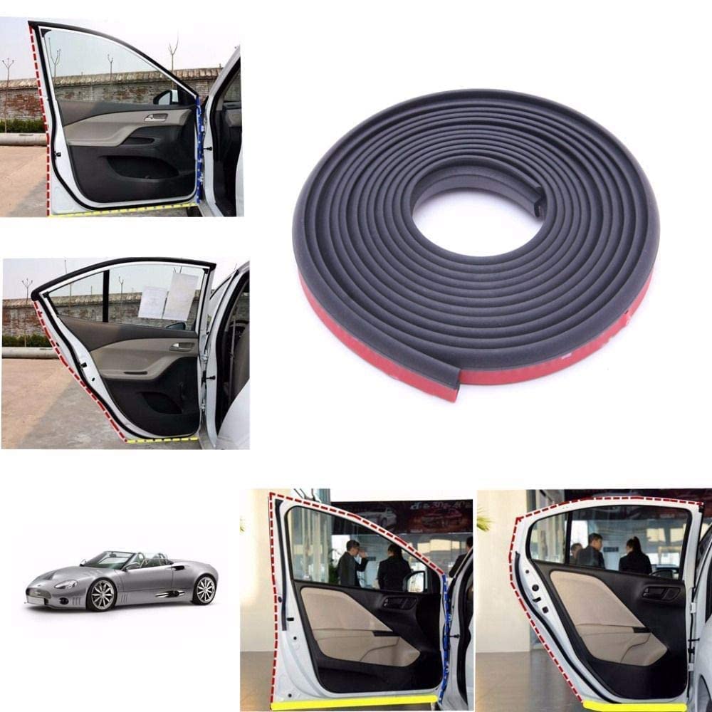 Universal Car Sealing 4Meters Z-Shape Rubber Seal Weather Strip Hollow Door Window Edge Moulding Trim Decorate Weatherstrip (Black) (4 Meters)