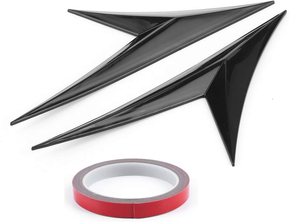 2 PCS Car Fender Side Vents, ABS Air Flow Intake Hole Grille Spoiler Auto Exterior Accessories Universal (Black)