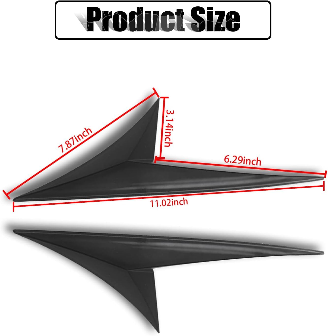 2 PCS Car Fender Side Vents, ABS Air Flow Intake Hole Grille Spoiler Auto Exterior Accessories Universal (Black)