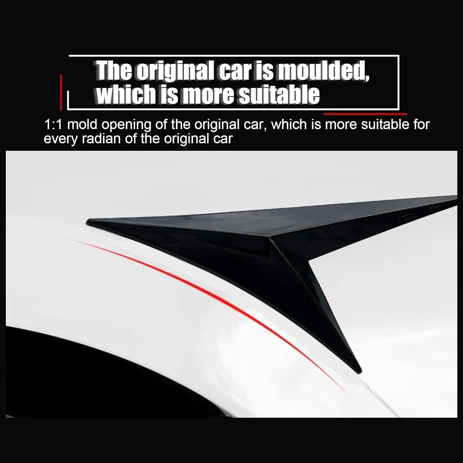 2 PCS Car Fender Side Vents, ABS Air Flow Intake Hole Grille Spoiler Auto Exterior Accessories Universal (Black)