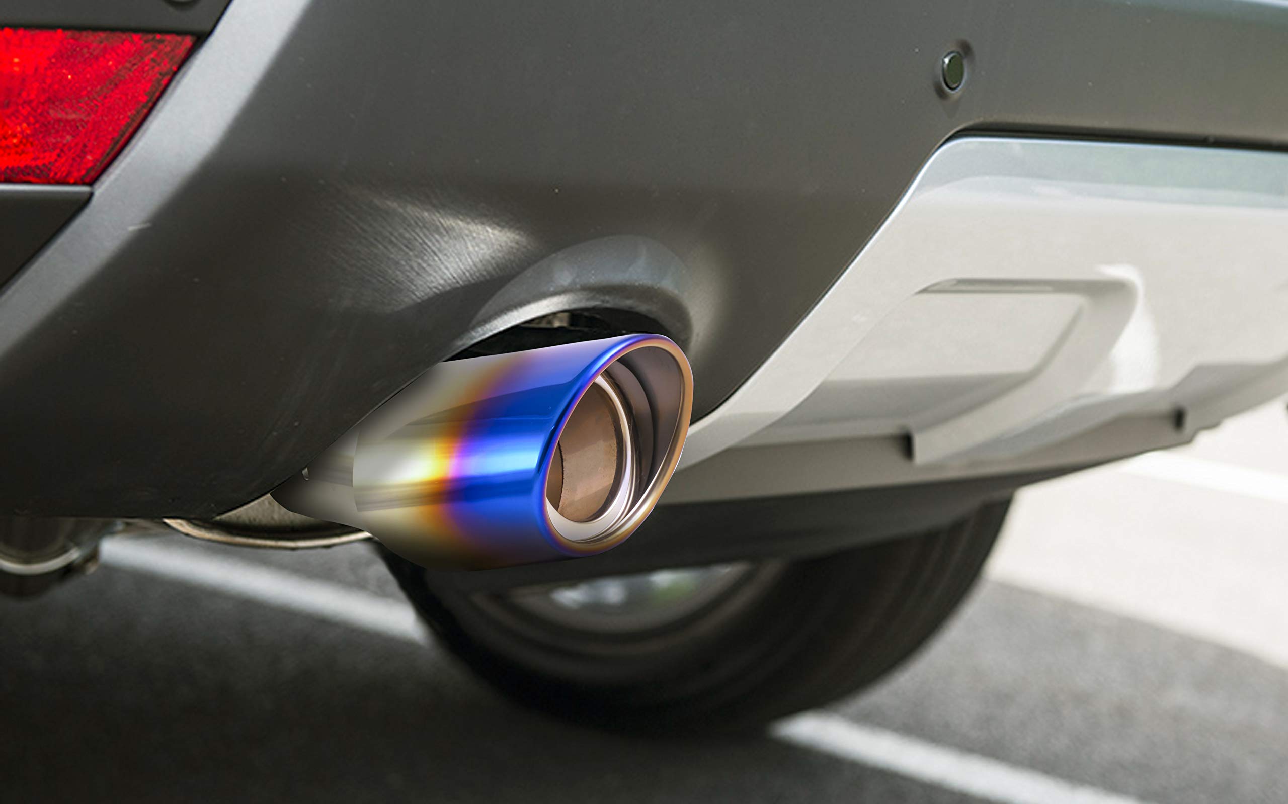 Car Bent Burnt Oval Exhaust Tail Muffler Tip Show Pipe 60mm, Curved Oval, Stainless Steel