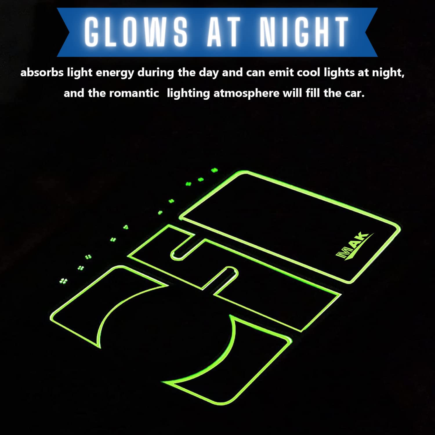 Anti-Slip Car Dashboard Mat with Phone Holder &amp; Aromatherapy - Universal Non Slip Sticky Rubber Pad with 2 Aroma Sticks &amp; Radium Night Glow for Smartphone, GPS Navigation- Black