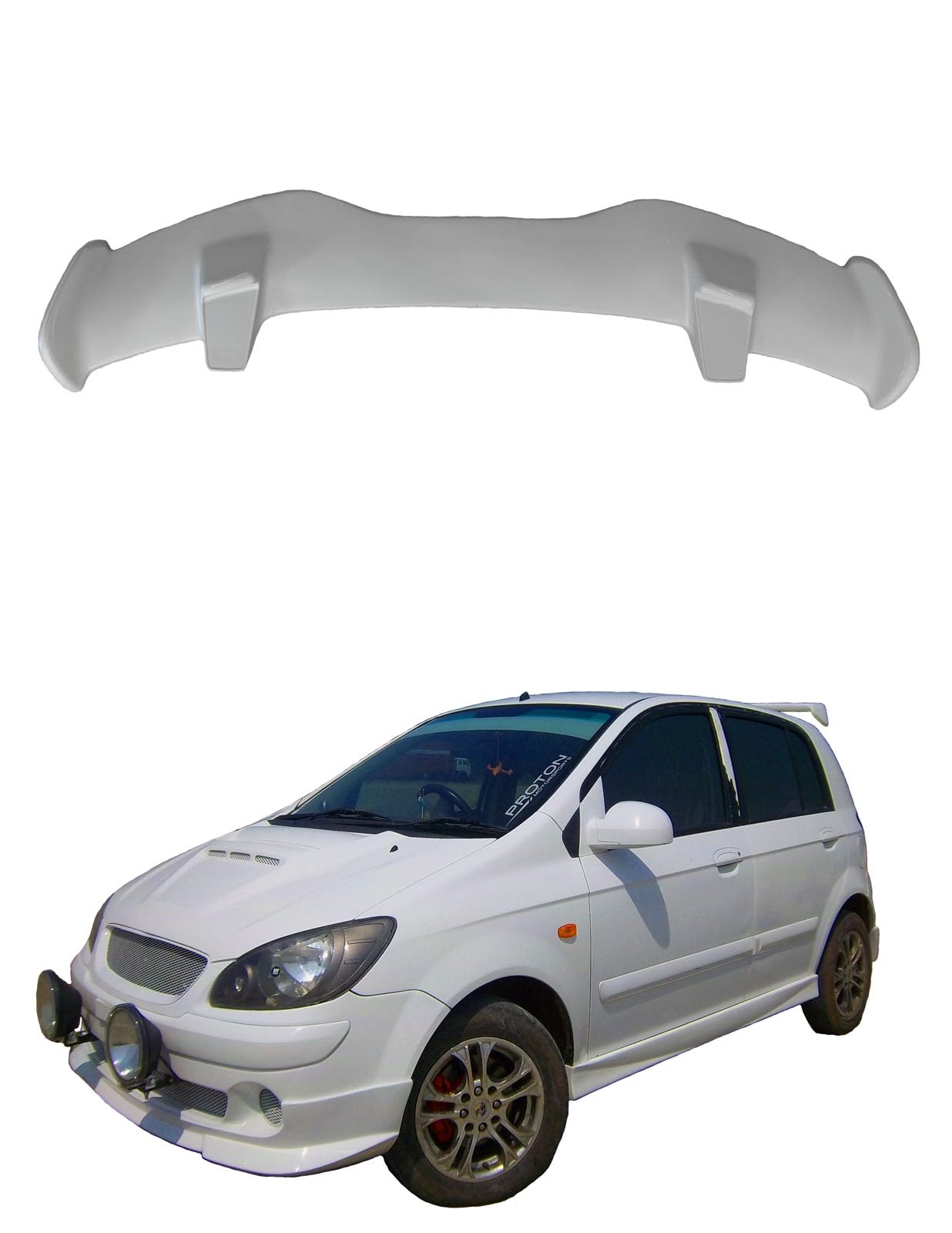 Car Spoiler Compatible for Polo | Spreeo | Ignis | Jazz | Swift | Indica | Indigo | Punch | Punto | I 20 | I 10 | Getz | Semi-Finished - Unpainted (FRP) Spoiler