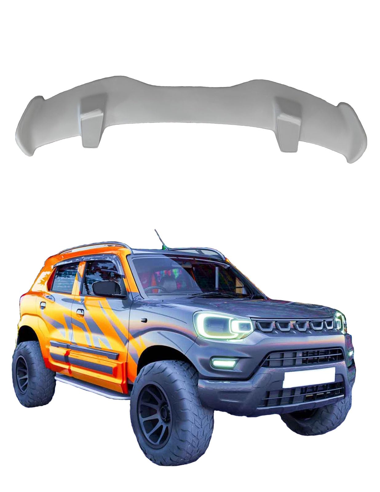 Car Spoiler Compatible for Polo | Spreeo | Ignis | Jazz | Swift | Indica | Indigo | Punch | Punto | I 20 | I 10 | Getz | Semi-Finished - Unpainted (FRP) Spoiler