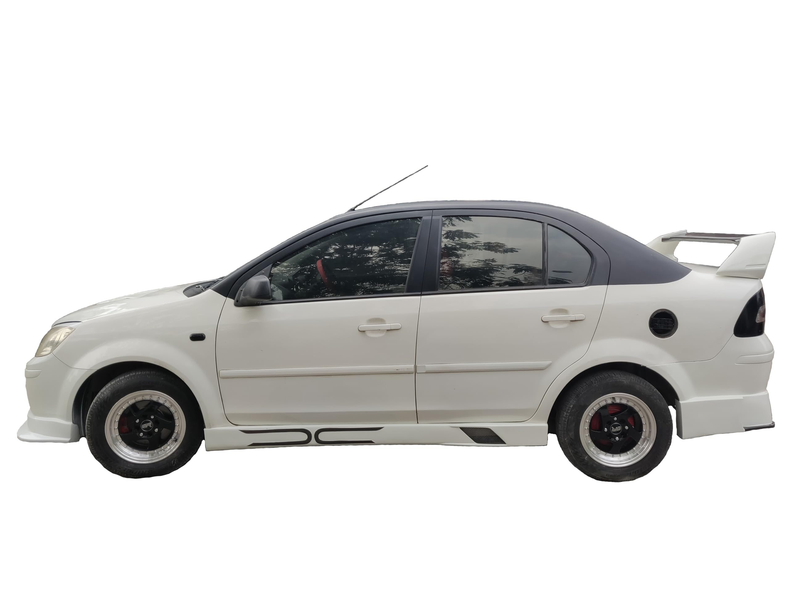 Car Spoiler Compatible with Fiesta (Unpainted - Ps Grey Color) Car Spoiler with Light Weight Fiber Reinforced Plastic (FRP) - Drilling Required.