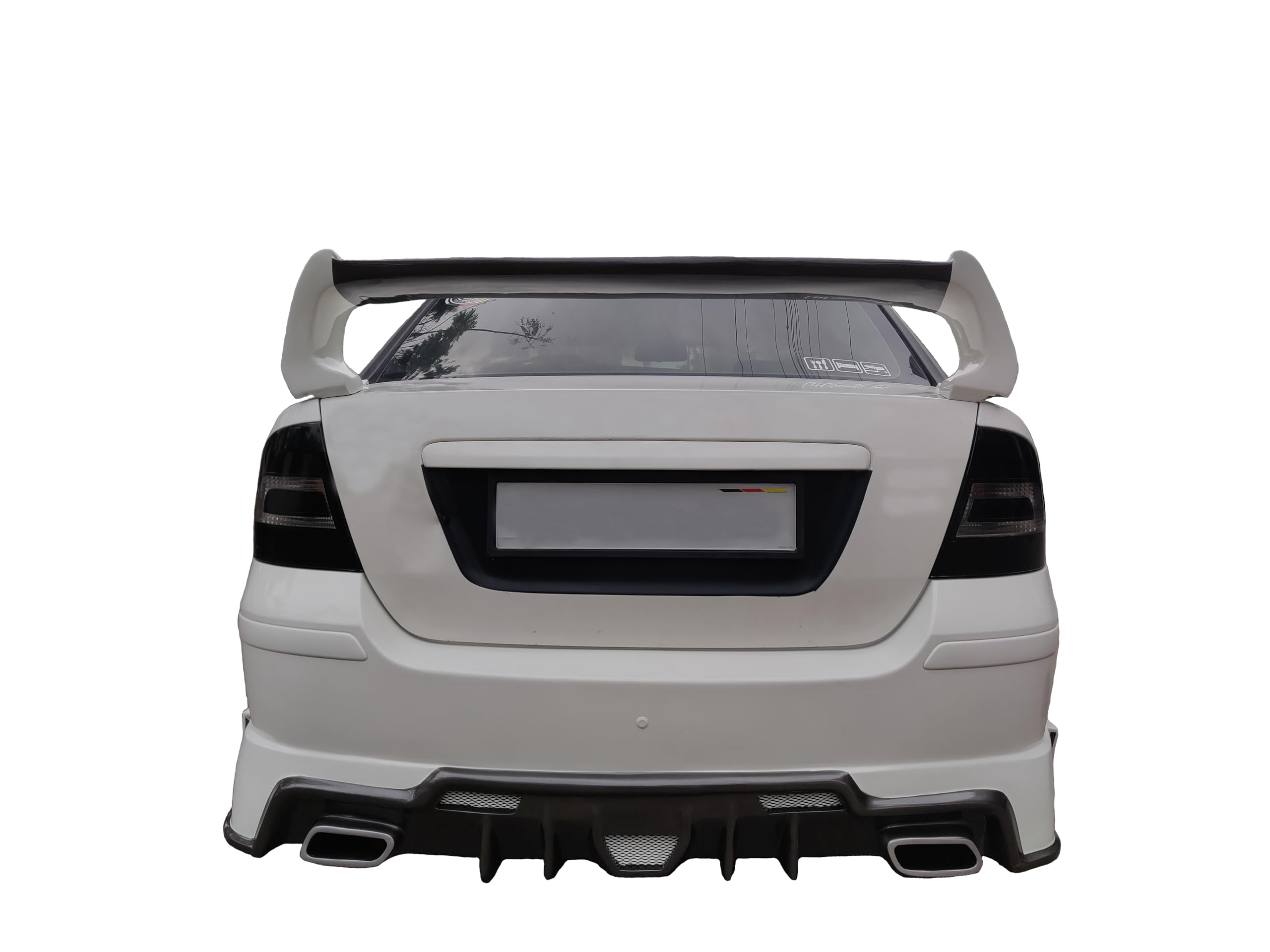 Car Spoiler Compatible with Fiesta (Unpainted - Ps Grey Color) Car Spoiler with Light Weight Fiber Reinforced Plastic (FRP) - Drilling Required.