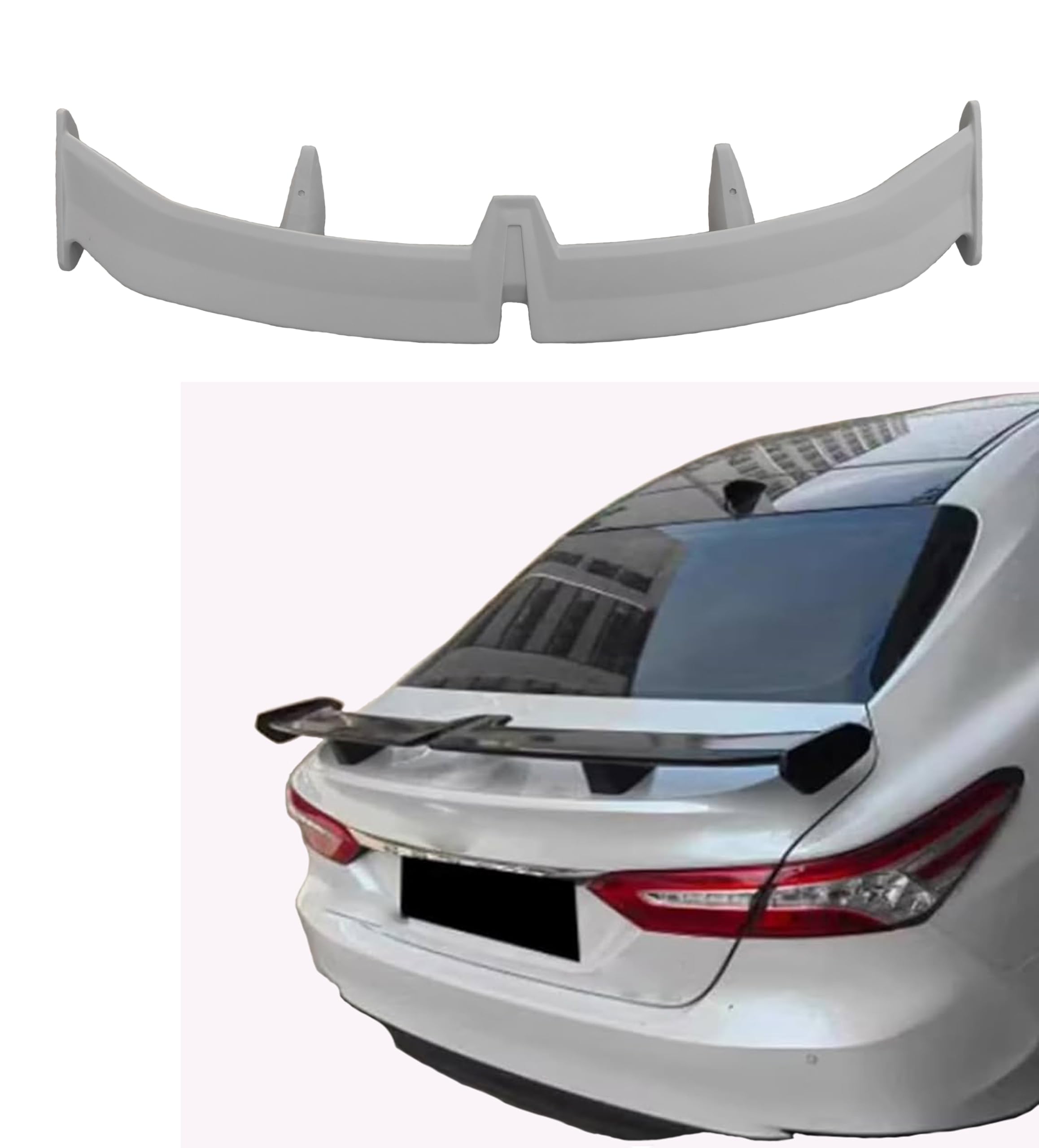 Car Spoiler Compatible for Curvv | BE 6 | BE 9| Tigor | Zest | Tiago | Octavia | Swift Dzire | Ciaz | Lancer | Cedia | Aspire | Semi-Finished - Unpainted (FRP) Spoiler