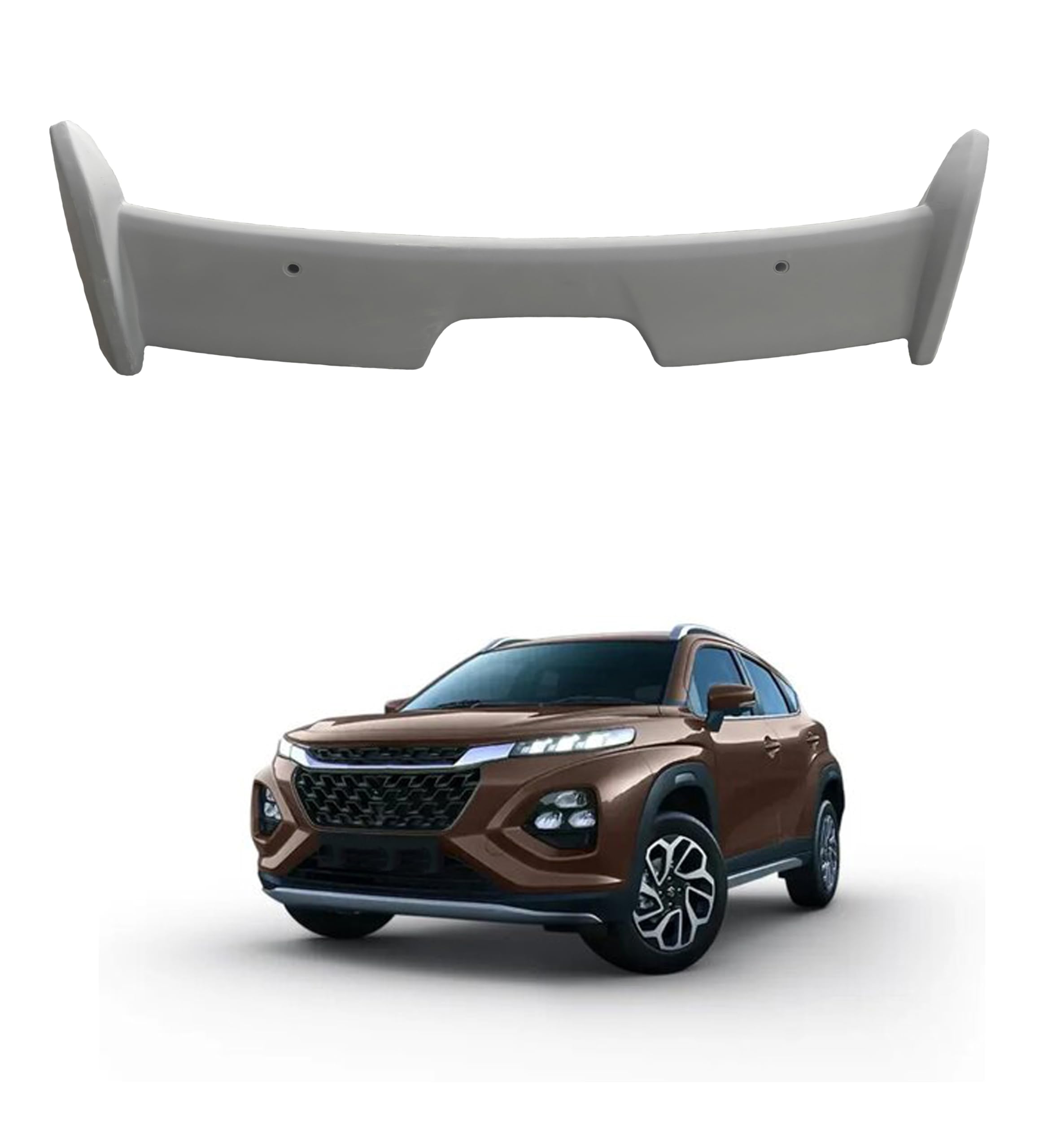 Car Spoiler Compatible for Polo | Etios | captur | Fronx | Figo Apire | Xuv 300 | Ignis | Spreeso | Punch | Semi-Finished - Unpainted (FRP) Punch car Spoiler