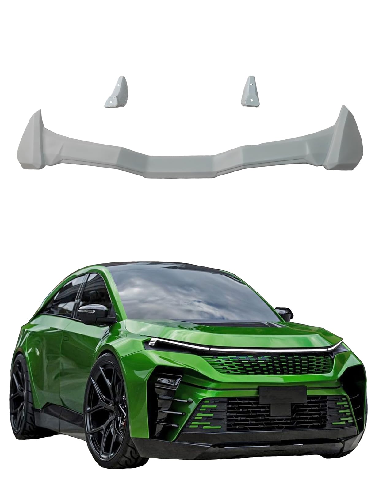 Car Spoiler Compatible for BE 6 | BE 9 | Curvv | Tigor | Zest | Tiago | Ciaz | Swift dzire | Semi-Finished - Unpainted (FRP) Polo car Spoiler
