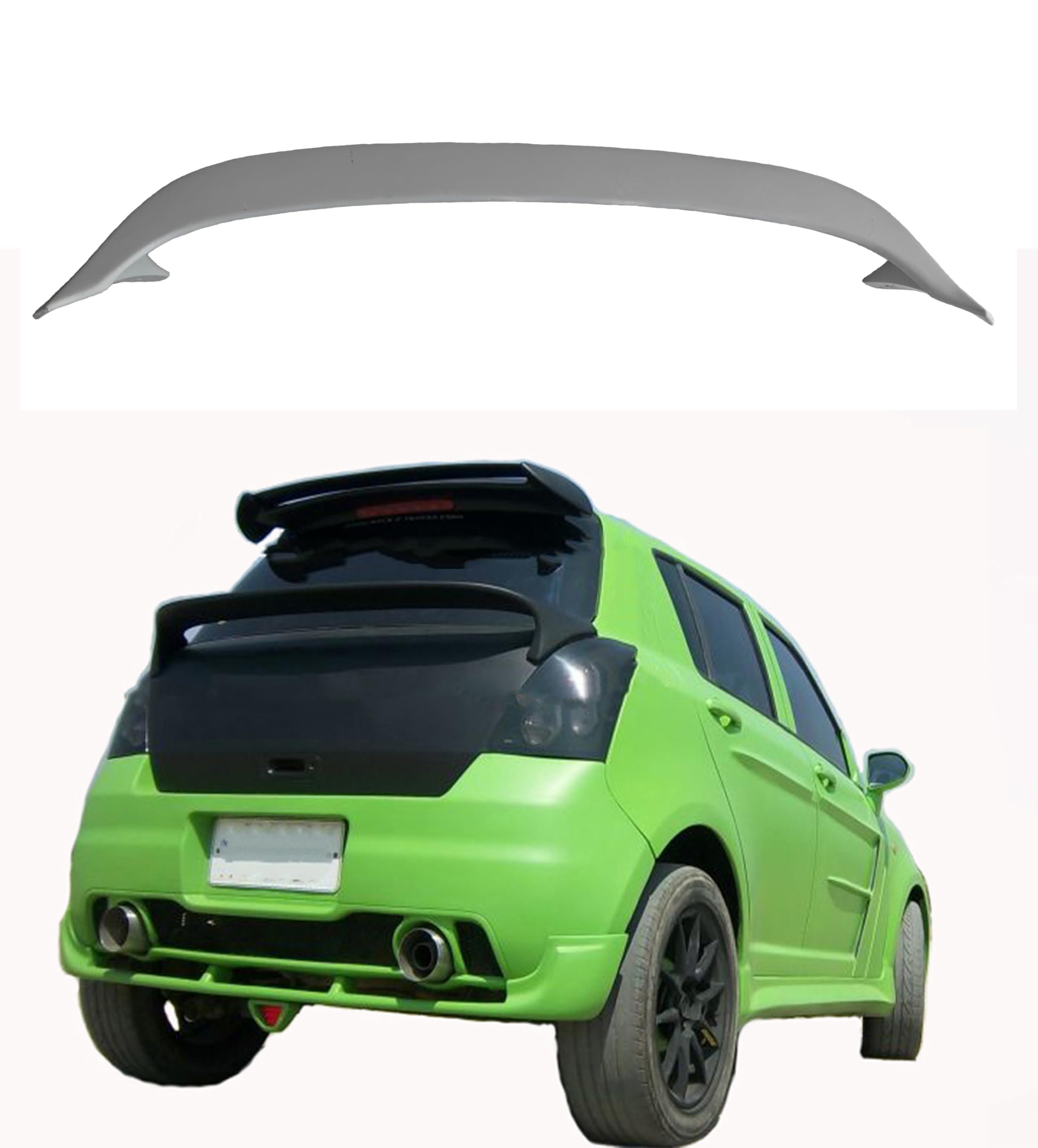 Car Spoiler| Compatible to Swift (2006 and 2011) Semi-Finished (Unpainted) Fiber Reinforced Plastic (FRP)