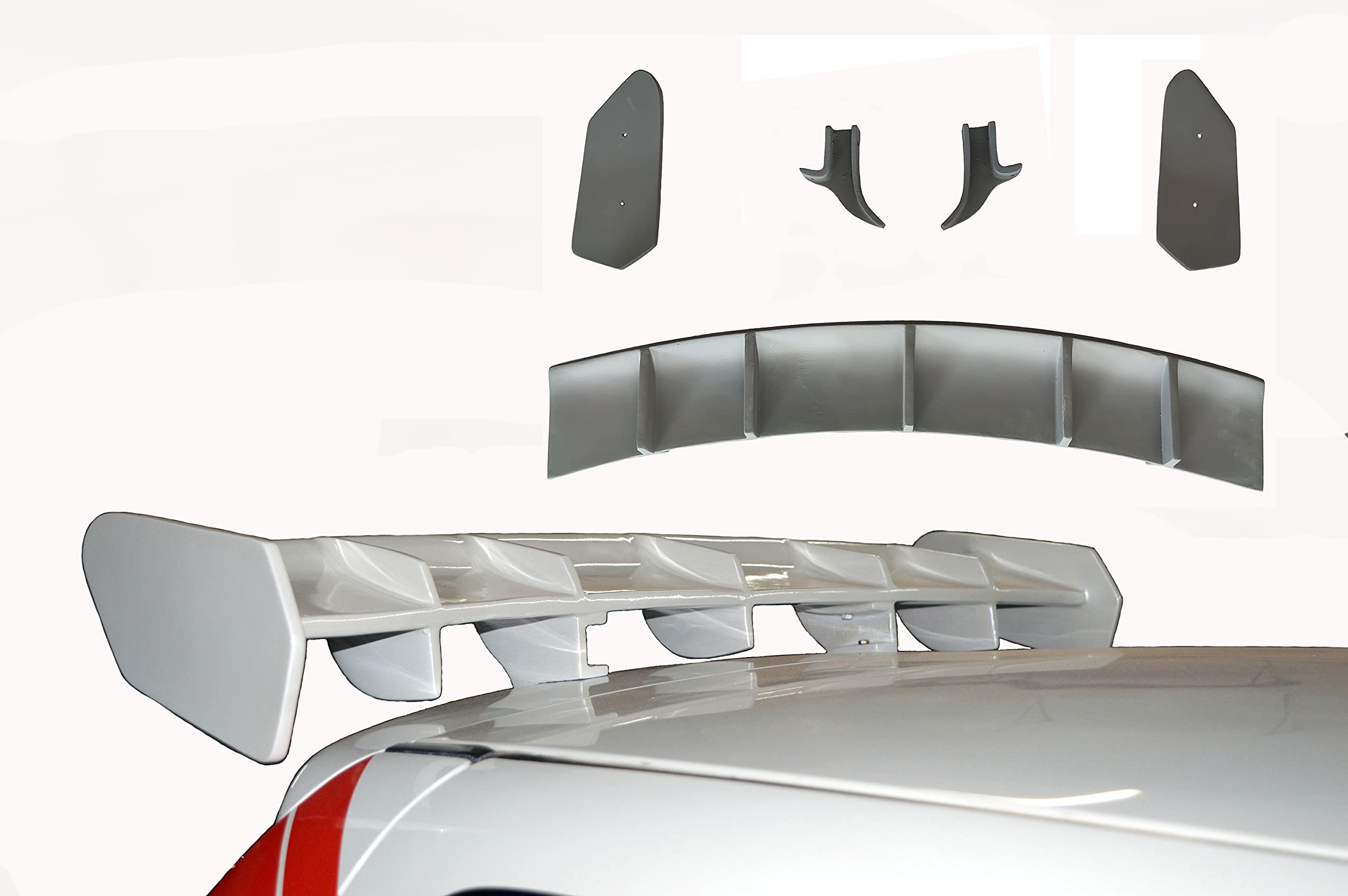Car Spoiler Compatible with Swift 2005 to 2010 Model (Unpainted - Ps Grey Color) Car Spoiler with Light Weight Fiber Reinforced Plastic (FRP) Drilling Required.