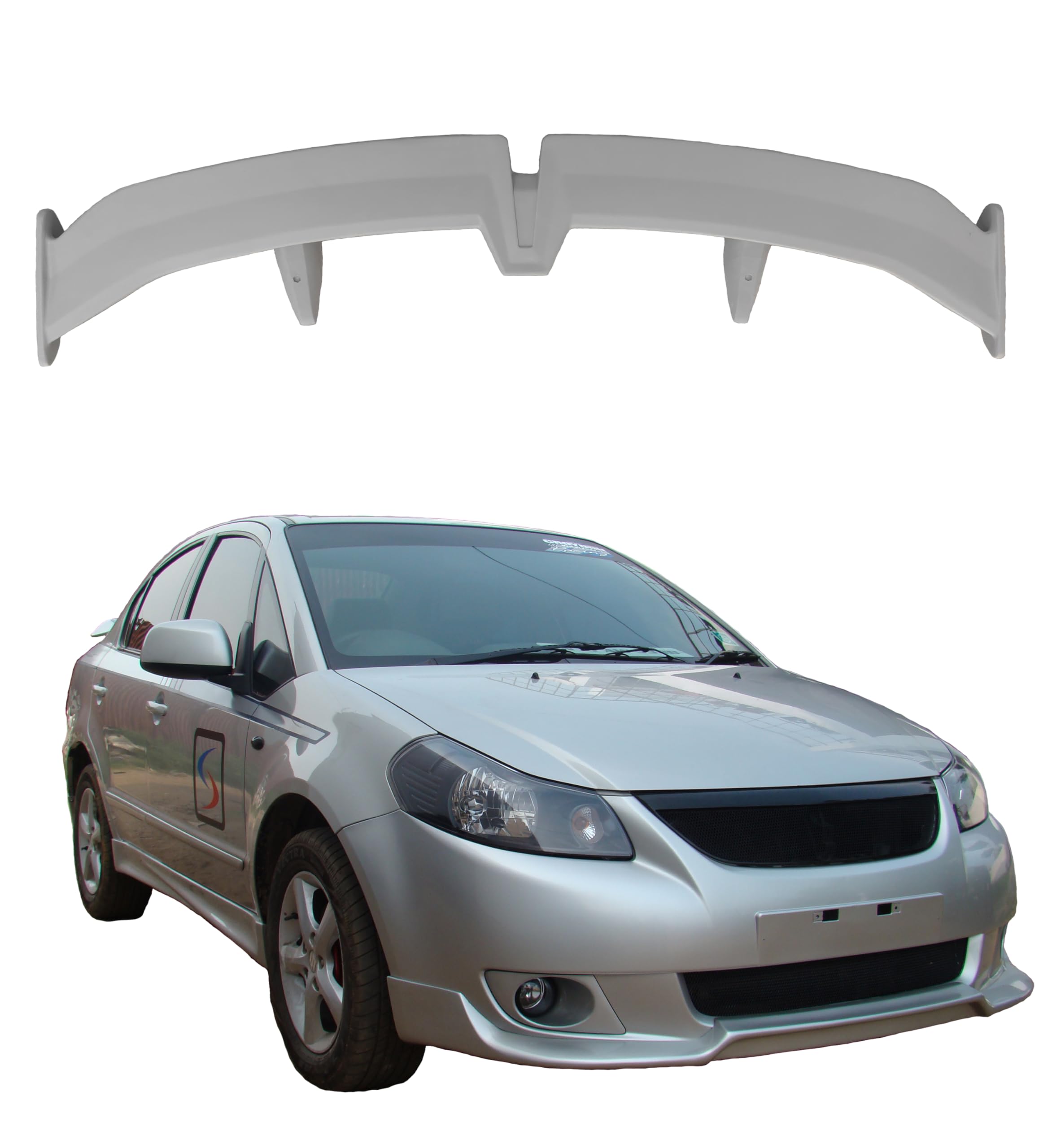 Car Spoiler Compatible for Jaguar | Octavia | Rapid | Laura | Elantra | Sonata | sx4 | Civic | Semi-Finished - Unpainted (FRP) Rapid Spoiler