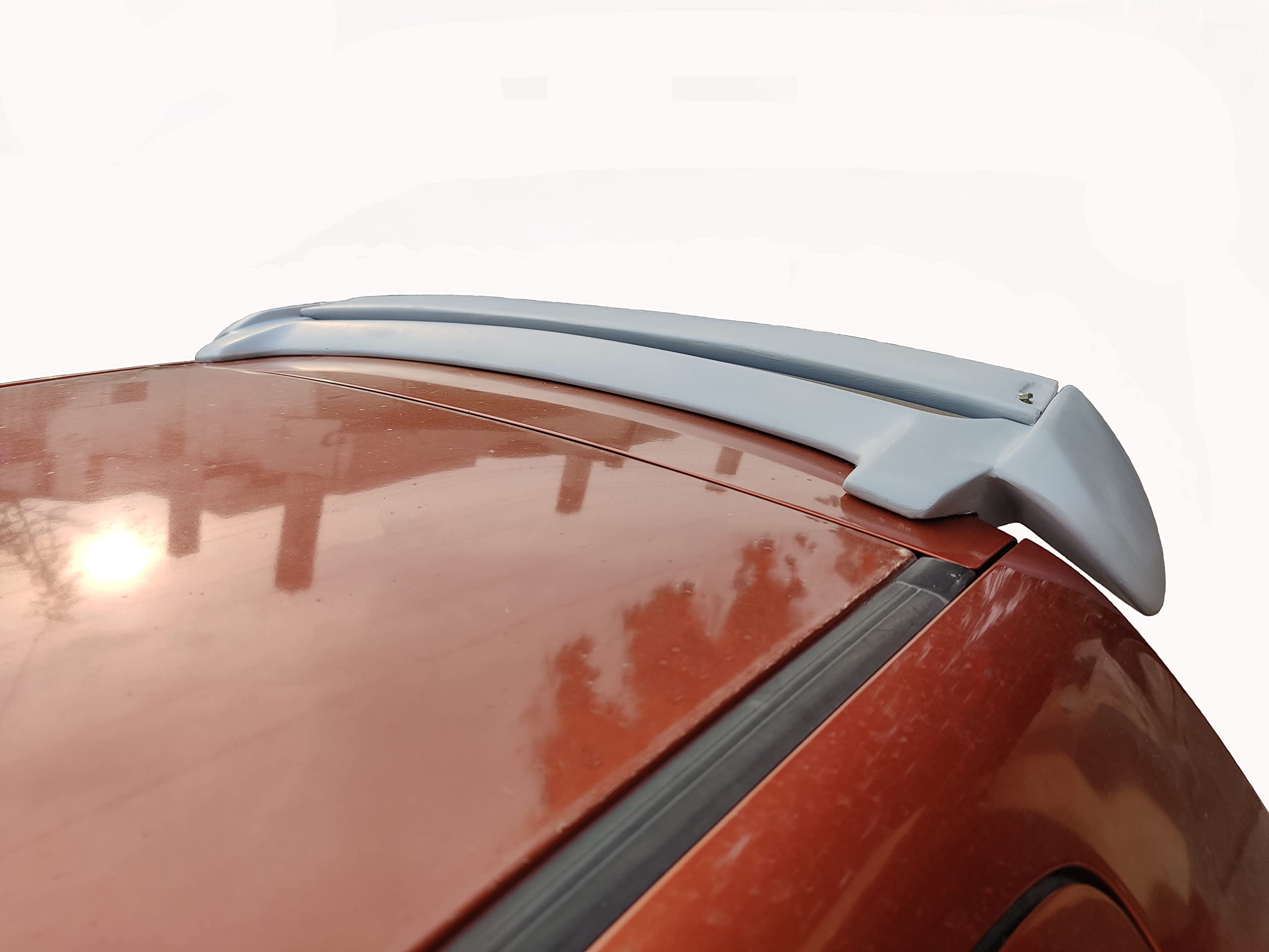 Car Spoiler Compatible with Maruti Suzuki S-Presso (Unpainted - Ps Grey Color) Car Spoiler with Light Weight Fiber Reinforced Plastic (FRP) - Drilling Required.