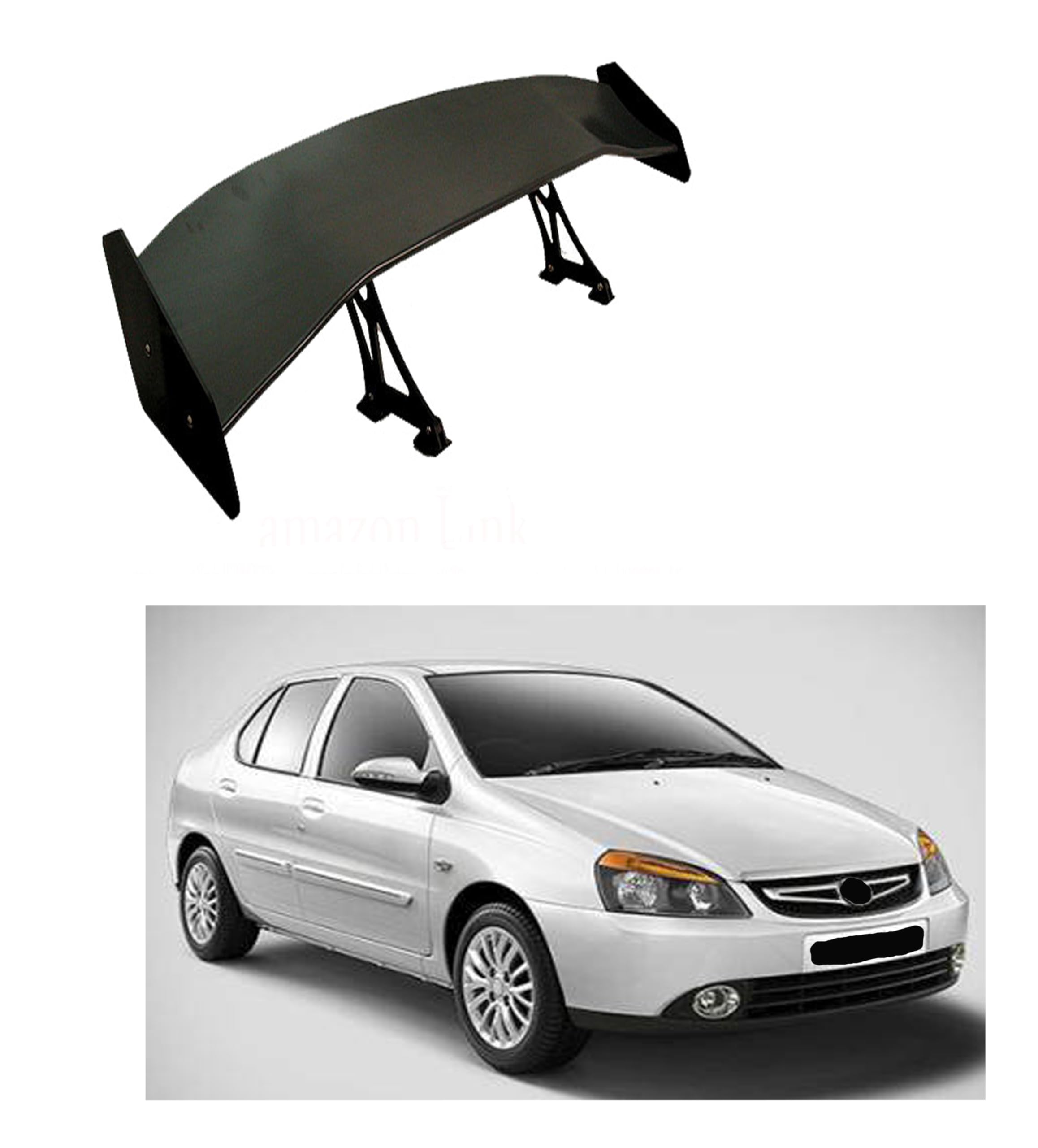 Car Spoiler Compatible with Indigo (Unpainted - Ps Grey Color) Car Spoiler with Light Weight Fiber Reinforced Plastic (FRP) Drilling Required.