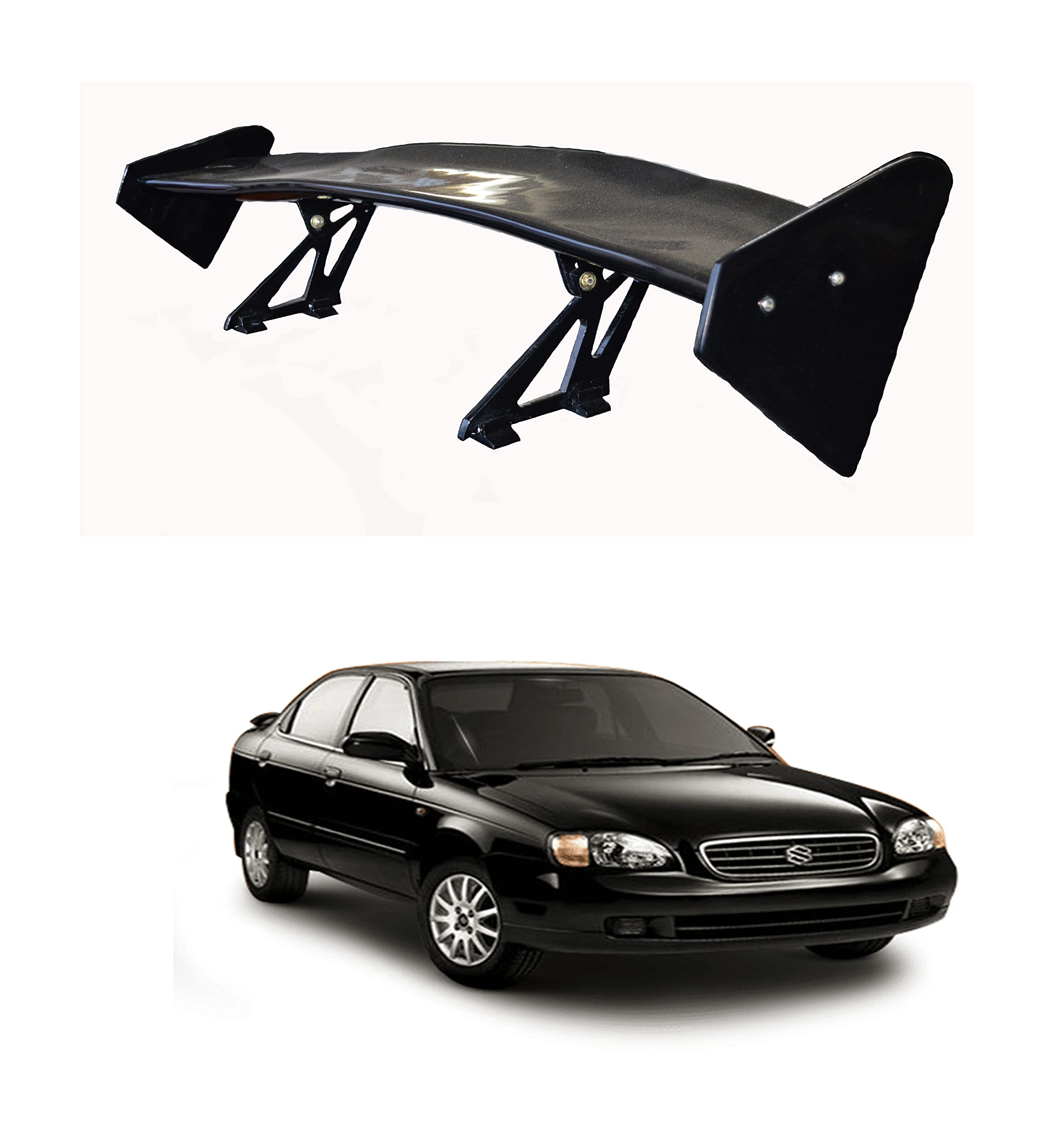 Car Spoiler Compatible with Baleno (Unpainted - Ps Grey Color) Car Spoiler with Light Weight Fiber Reinforced Plastic (FRP) Drilling Required.