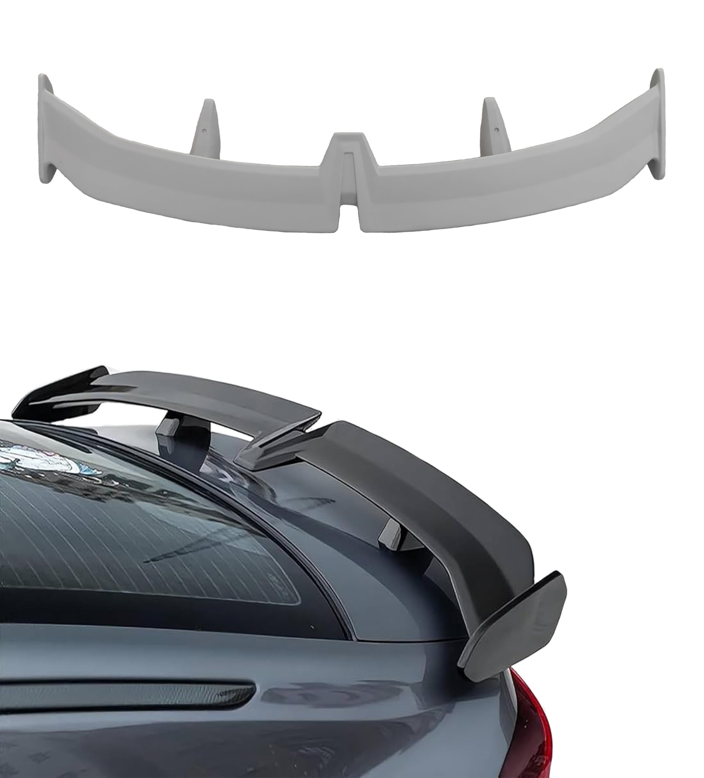 Car Spoiler Compatible for Cruze | Vento | Verna | Fludic Verna | Zest | Tiago | Virtus | Accent | Indigo | Semi-Finished - Unpainted (FRP) Spoiler for Cruze