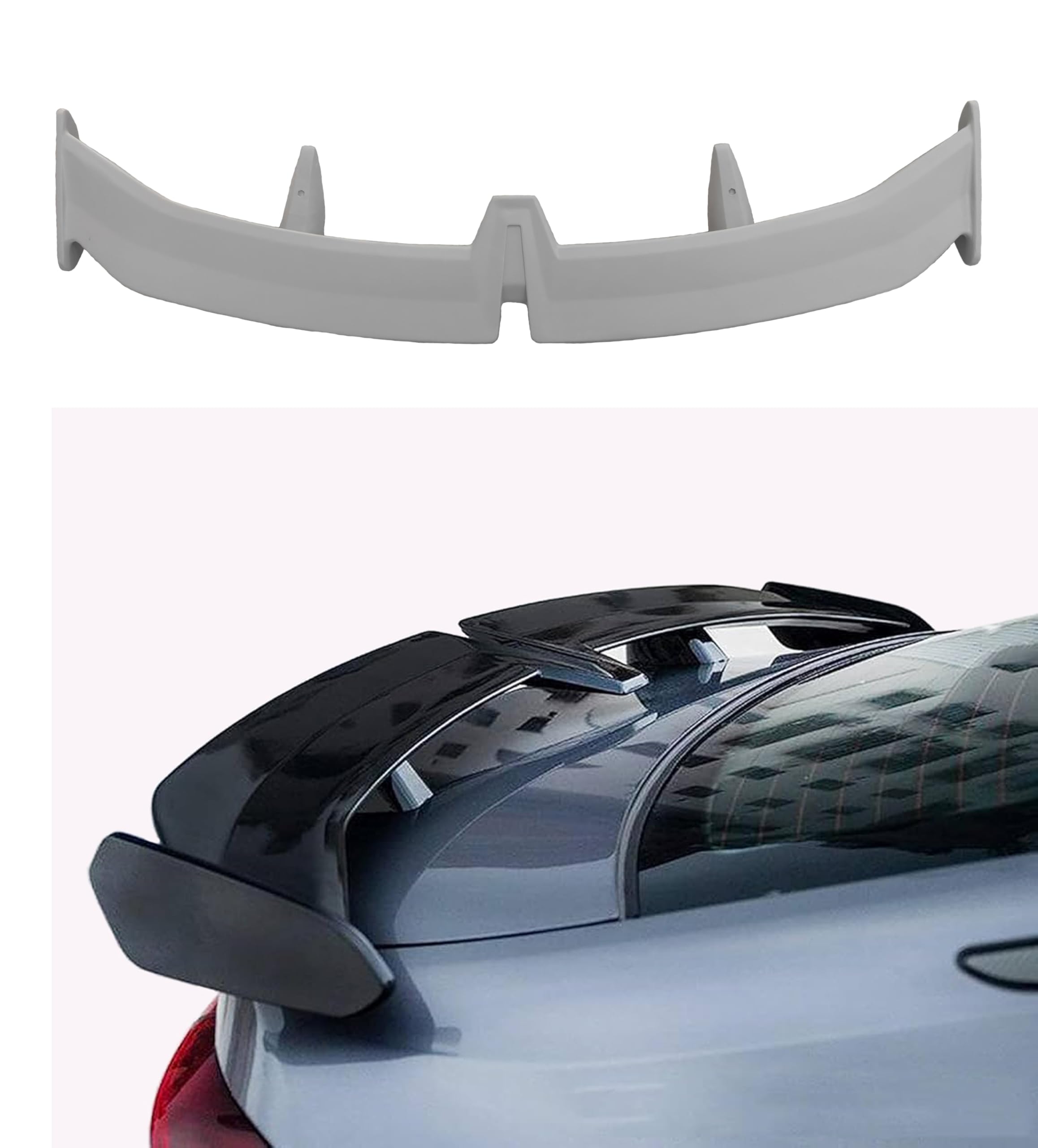 Car Spoiler Compatible for Cruze | Vento | Verna | Fludic Verna | Zest | Tiago | Virtus | Accent | Indigo | Semi-Finished - Unpainted (FRP) Spoiler for Cruze