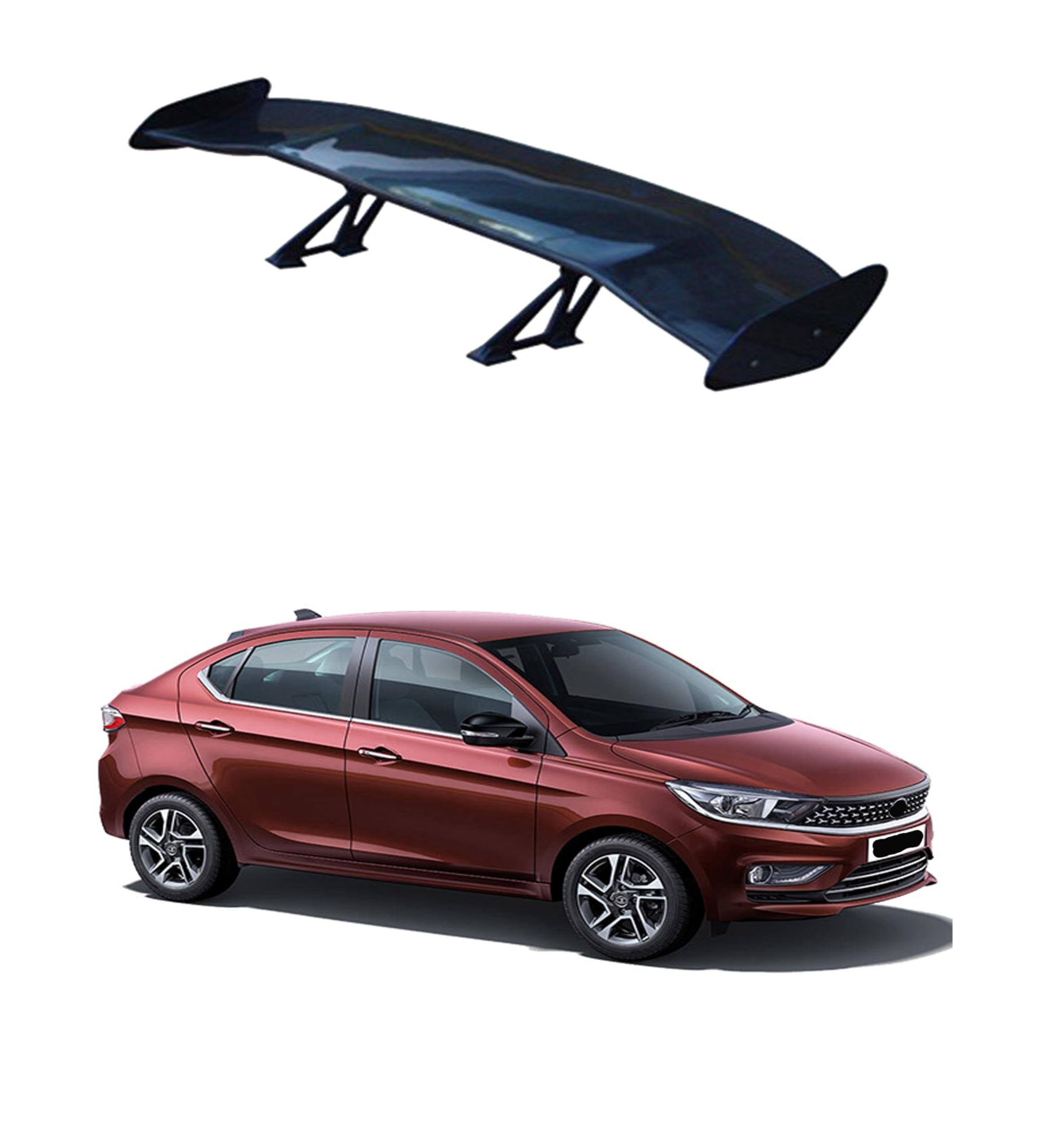Car Spoiler Compatible with Tigor, E-Vision, Manza, Magna, Altroz, Zest, Indigo (Unpainted - FRP) Best Gift for new car Owner.