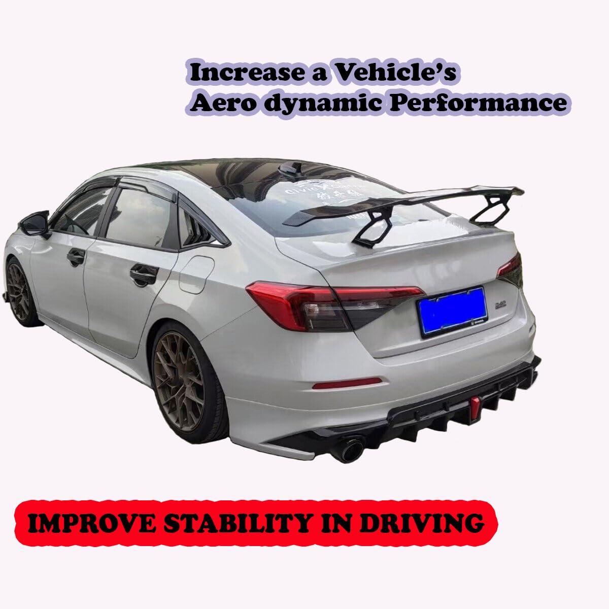 GT Type Sportz Spoiler Semi-Finished (Unpainted Grey) Car Spoiler Fiber Reinforced Plastic (FRP) Compatible with Sx4 Cars