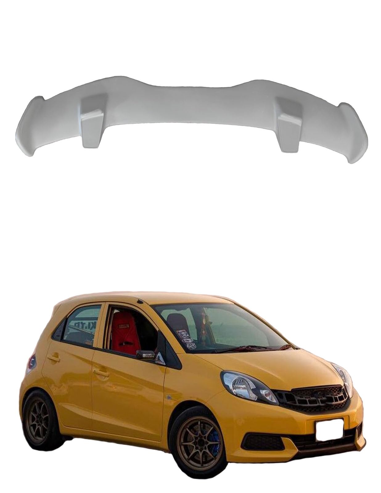 Car Spoiler Compatible for Aspire | Figo | Datsun | Micra | Ameo | Brio | Kwid | Brezza | Santro | Nano | Alto Semi-Finished - Unpainted (FRP) Polo car Spoiler
