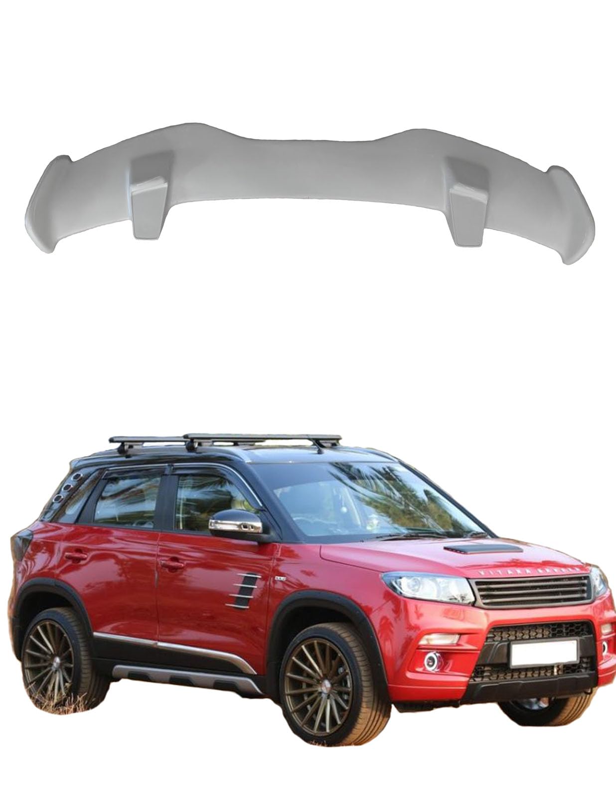 Car Spoiler Compatible for Aspire | Figo | Datsun | Micra | Ameo | Brio | Kwid | Brezza | Santro | Nano | Alto Semi-Finished - Unpainted (FRP) Polo car Spoiler