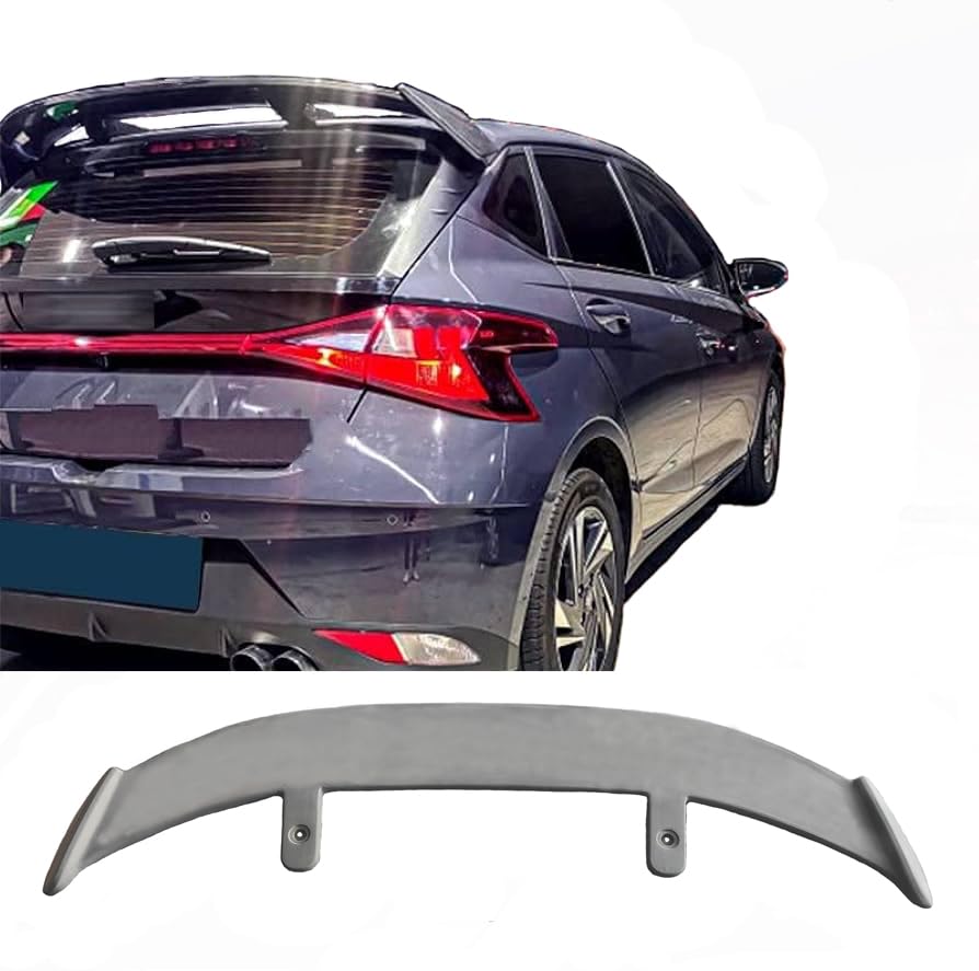 Car Spoiler Compatible with I 20 &amp; I 10 (Unpainted - Ps Grey Color) Car Spoiler with Light Weight Fiber Reinforced Plastic (FRP) - Drilling Required.
