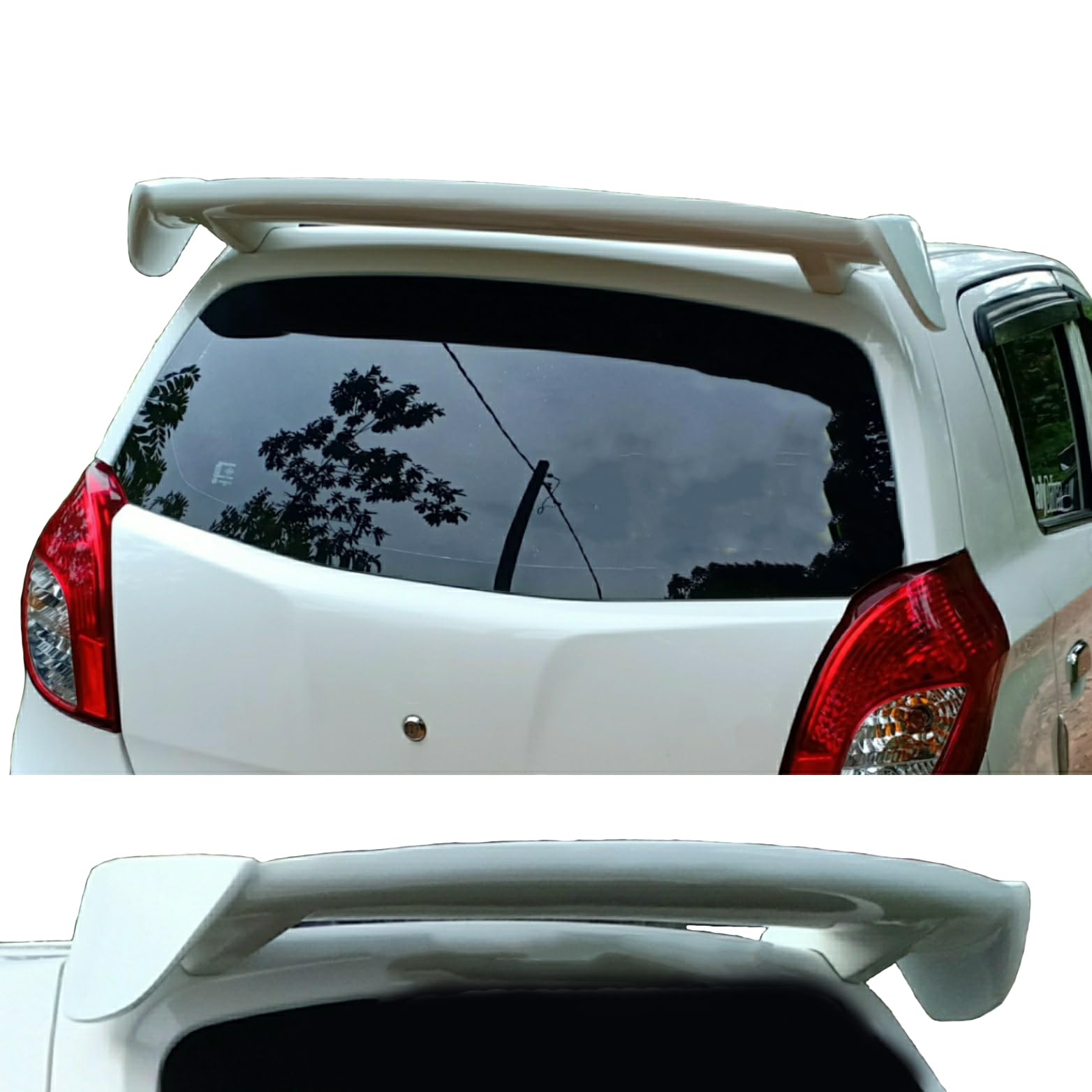 Car Spoiler Compatible to Alto-Astar-Swift-Ritz Fludic Semi-Finished (Unpainted) Fiber Reinforced Plastic (FRP)