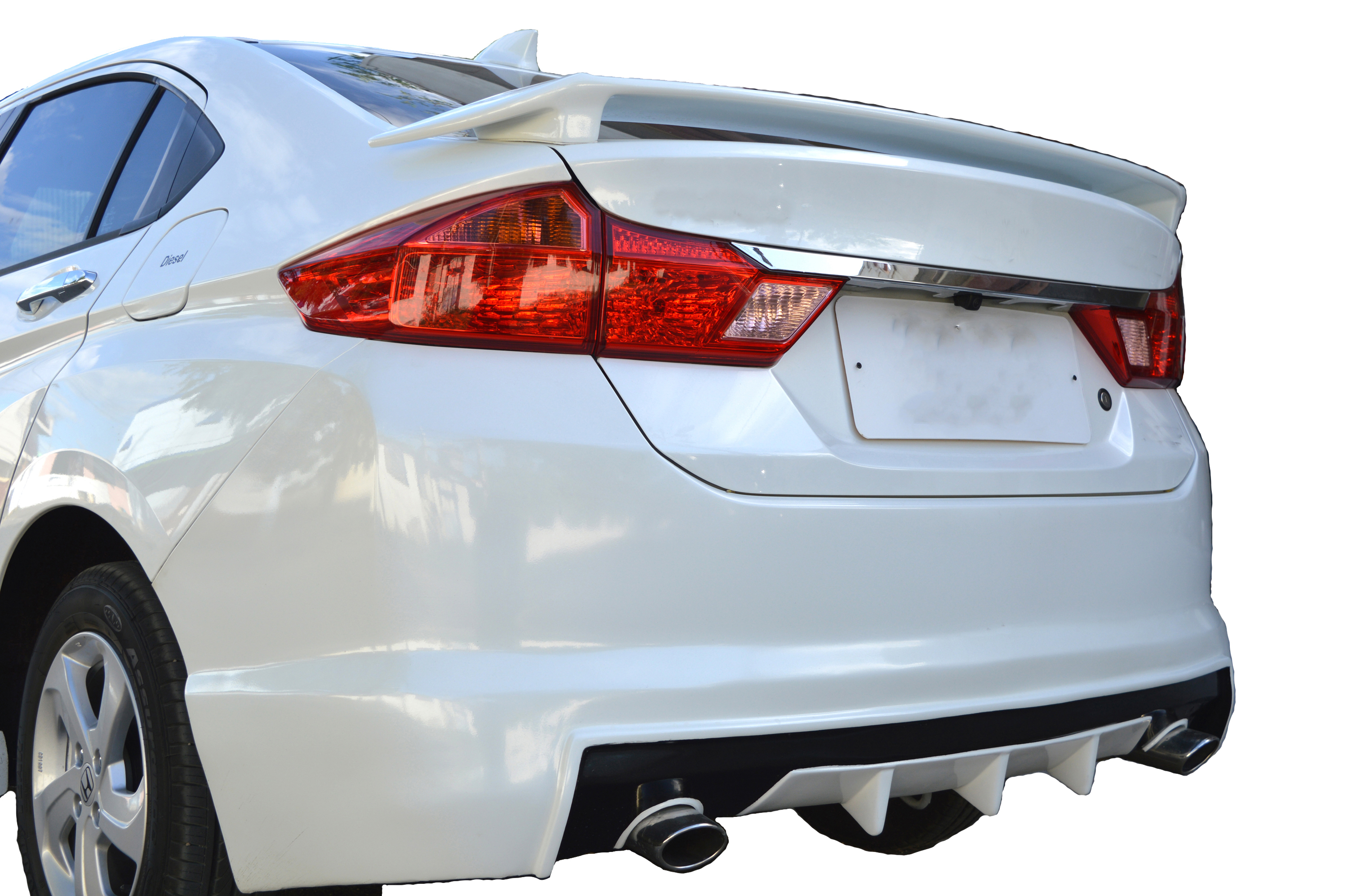 Car Spoiler Compatible to City Semi-Finished (Unpainted) Fiber Reinforced Plastic (FRP)