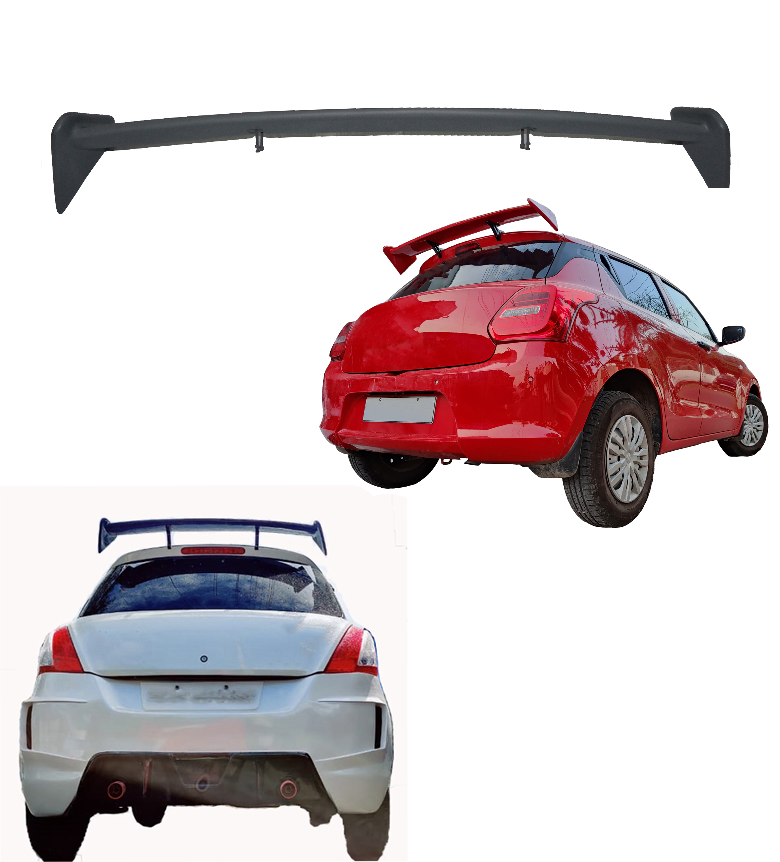 GT Racing Type Rear Wing Spoiler Compatible with Swift. (Unpainted Grey) FRP