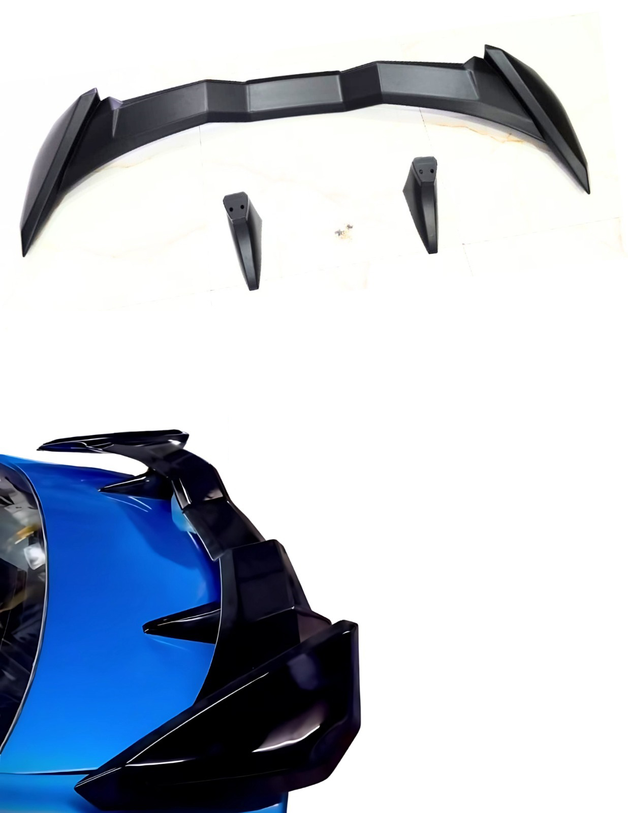 Car Spoiler Compatible for Baleno Semi-Finished - Unpainted (FRP) Eagle Spoiler for Sedan Cars
